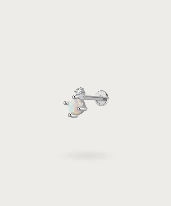 piercing con circonitas y opalo plata anti helix