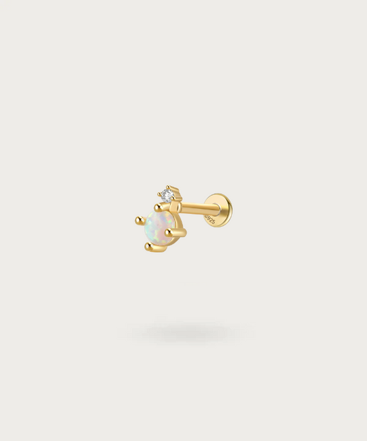 piercing con circonitas y opalo oro