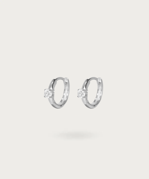 Pendientes de aros con circonitas con plata 925