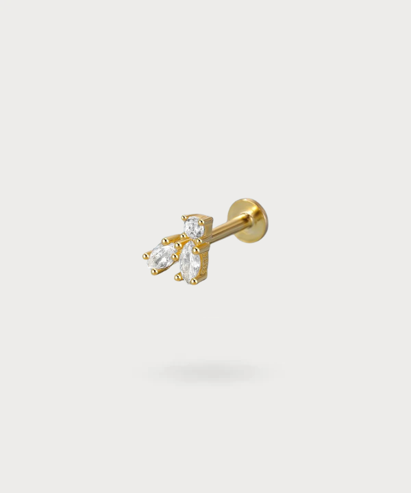 Piercing Hélix Carmen en plata de ley 925 y baño de oro