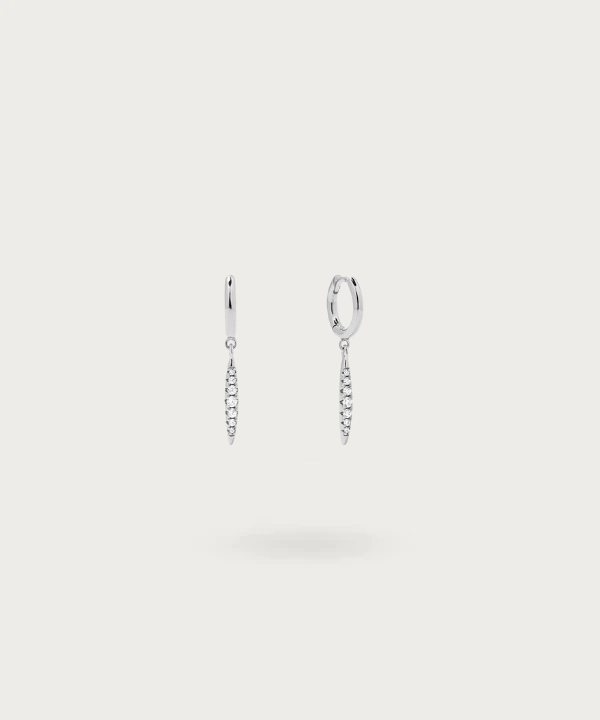 Pendientes de plata con losange de circonitas