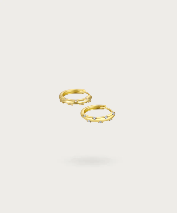Aros de plata esterlina S925 pequeños con circonitas incrustadas