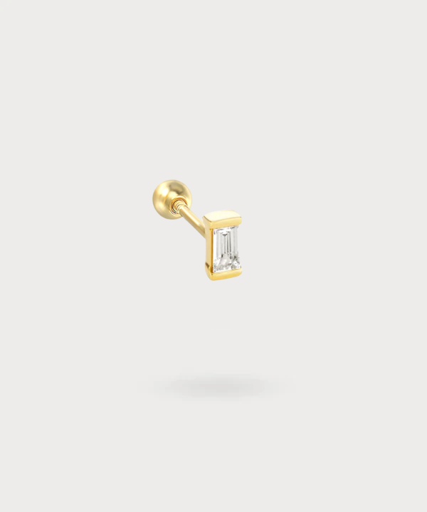 Piercing Hélix Lisabel con zircón rectangular y elegante
