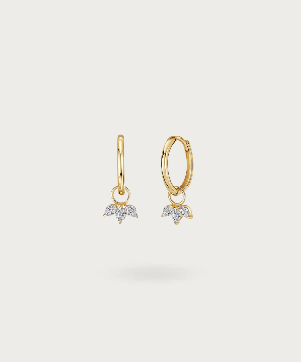 Aros de Plata Esterlina con Finas Circonitas Colgantes