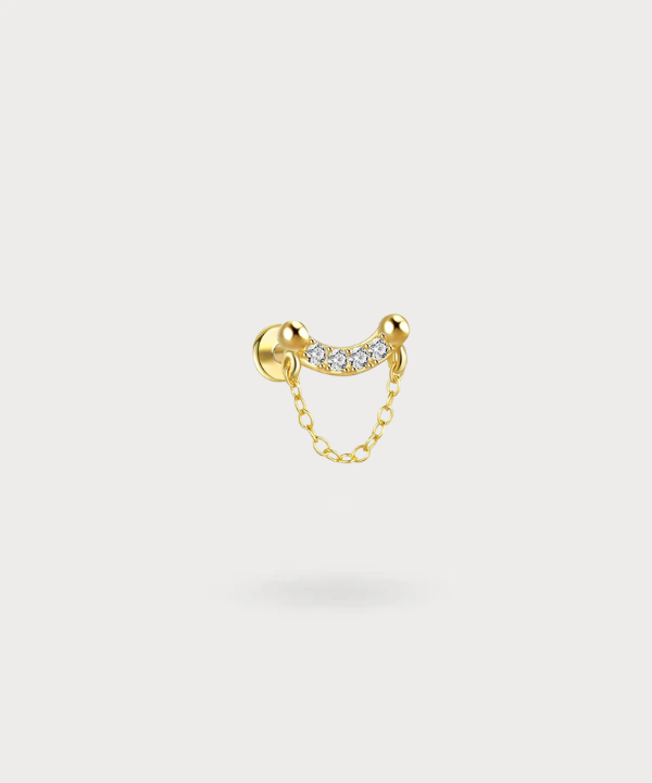 Piercing flat Leticia, donde el diseño elegante se encuentra con la fluidez en oro o plata