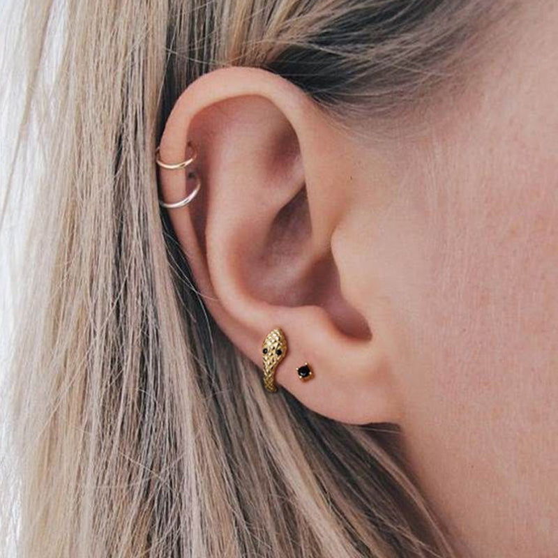 pendientes de serpiente en oro para mujer