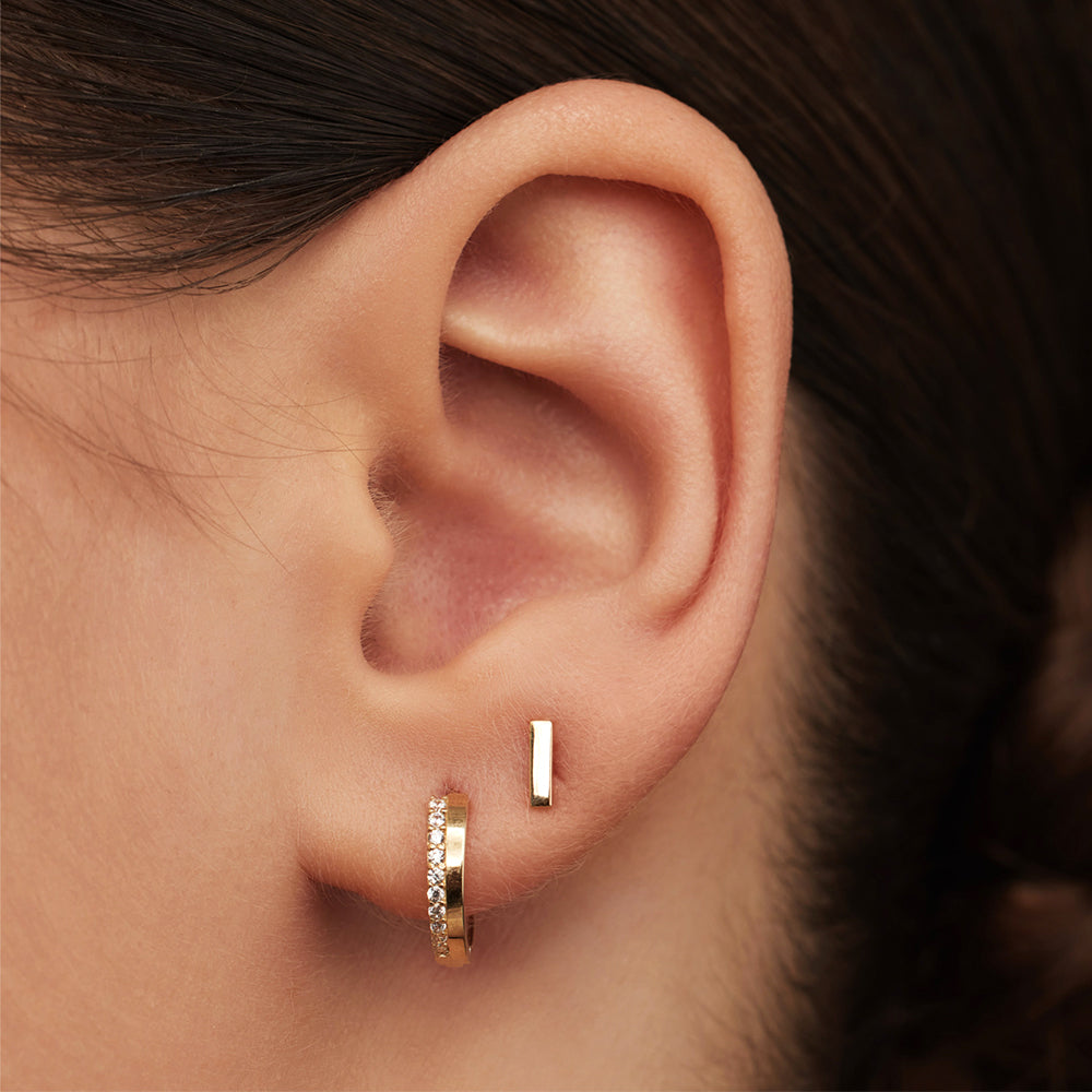 aros con circonitas brillantes incrustadas para mujer