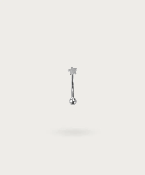 piercing rook banana estrella de color plateado