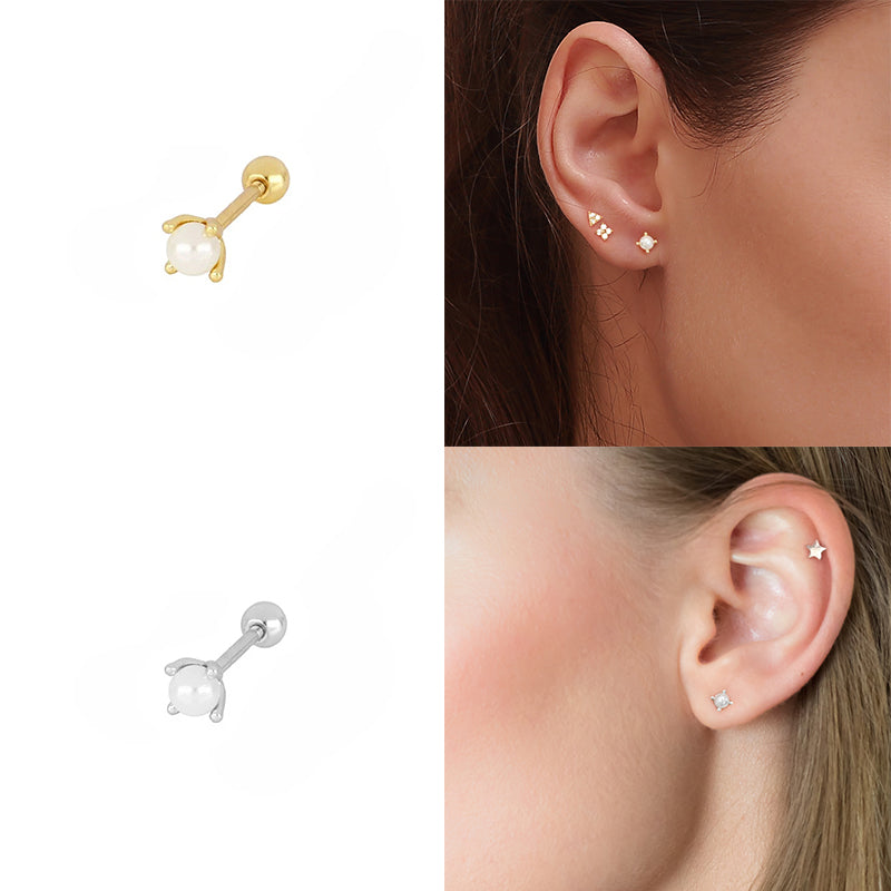 piercing perla flat mujer