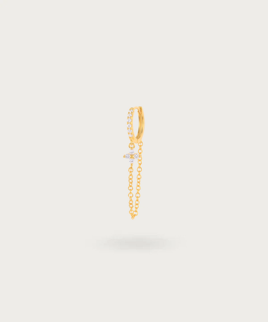 Piercing Oreja Cadena con zirconitos blancos