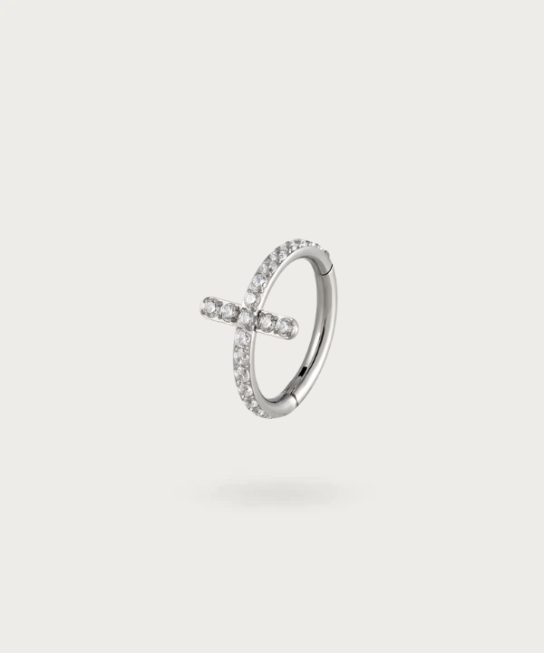 piercing helix zara de titanio color plata