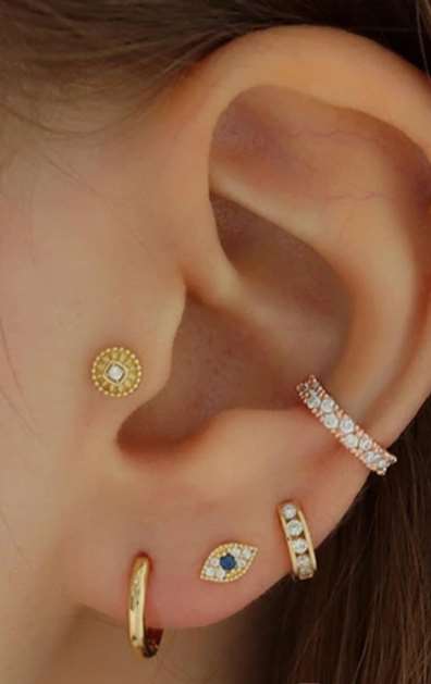 piercing helix ojo oreja mujer