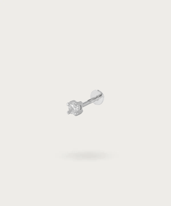 Piercing De Plata Oreja plata tamano 4