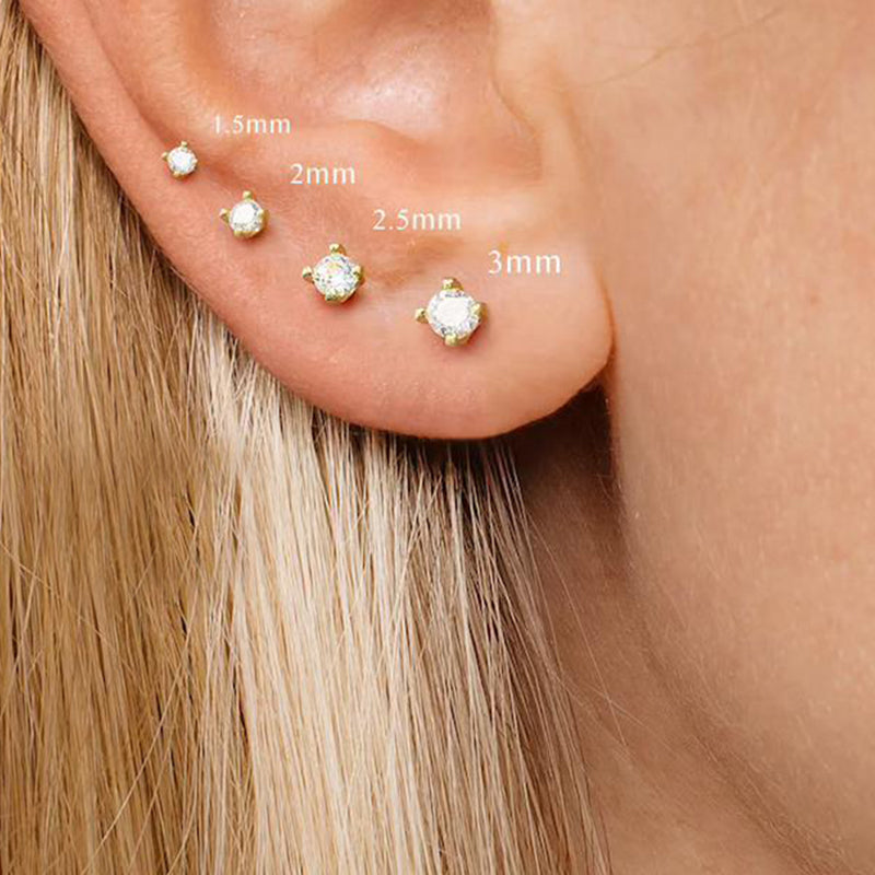Piercing De Plata Oreja plata tamano mujeres