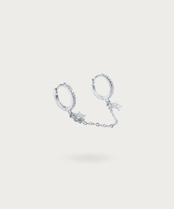 Piercing Oreja Doble con estrella de plata