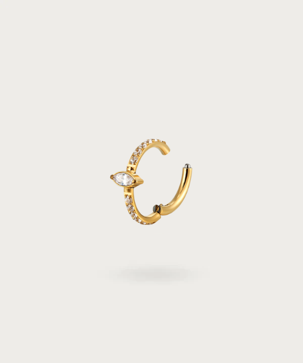 piercing rook de titanio color oro