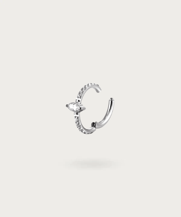 peircing rook de titanio de color plata