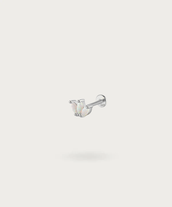 piercing conch flor plata