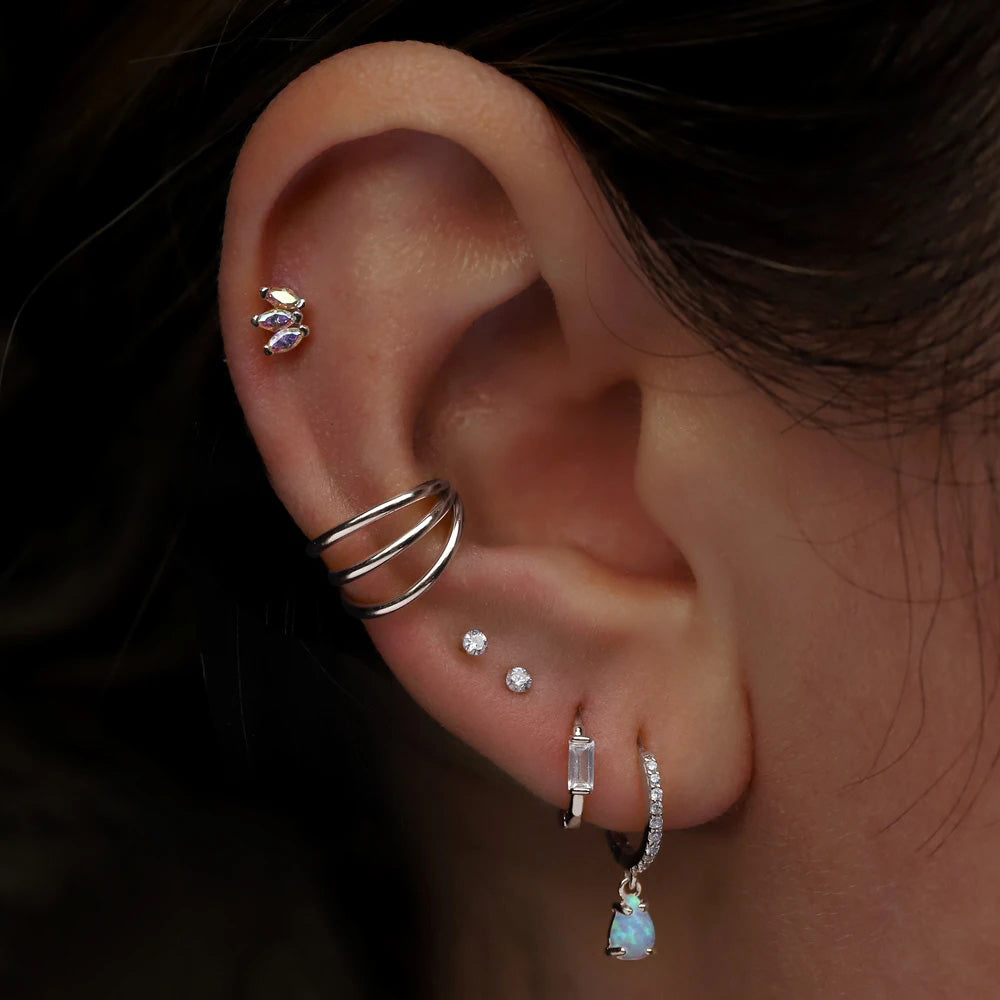 peircing con tres aros mujeres