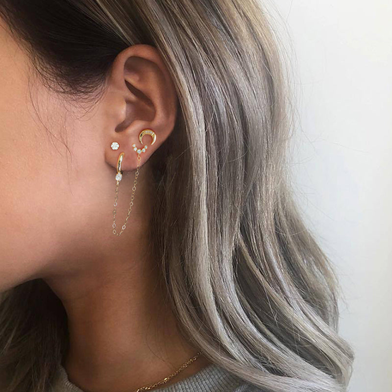piercing helix de cadena mujer