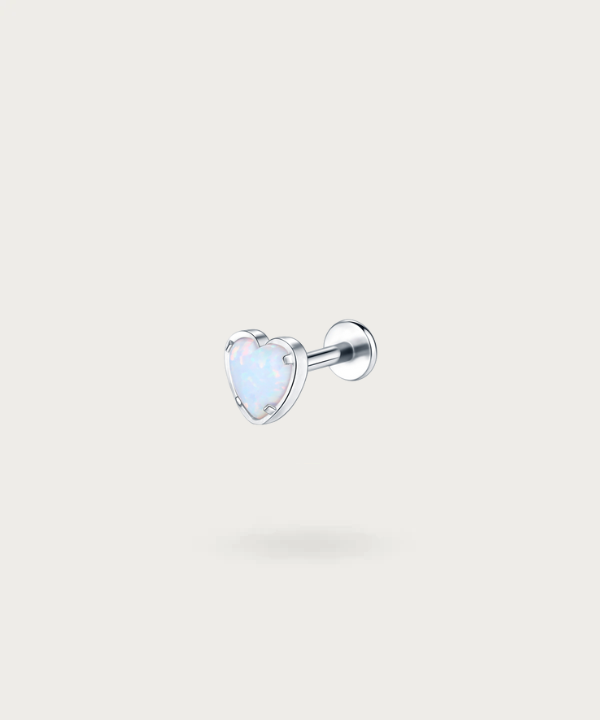 piercing corazon con opalo zilver