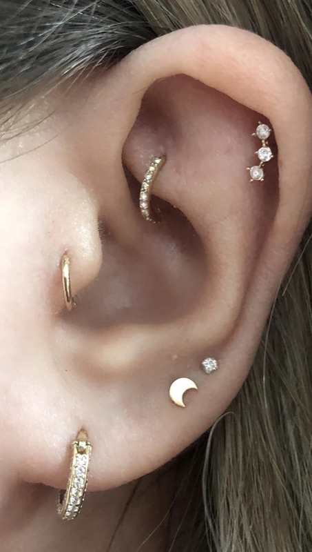 piercing helix diamante mujer