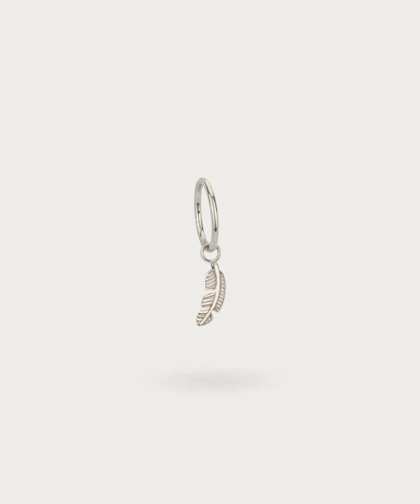 piercing helix pluma titanio pendiente plata