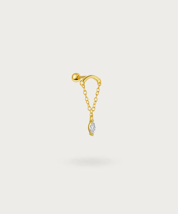 Piercing Pendiente Flat oro