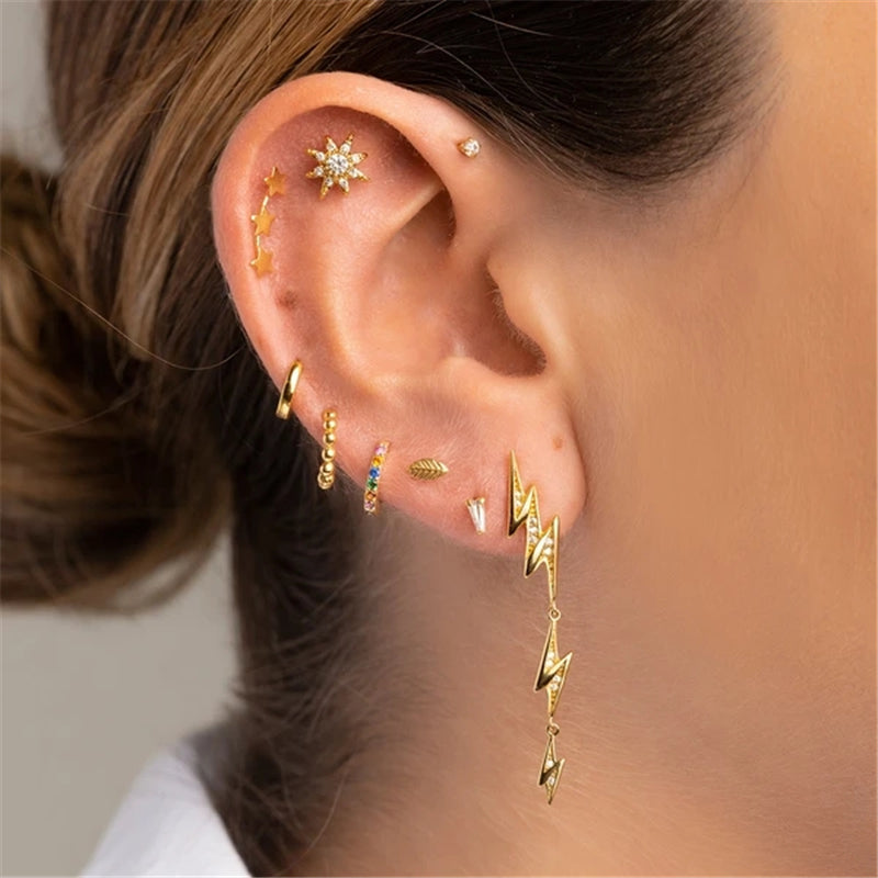 piercing solar oreja en oro mujer
