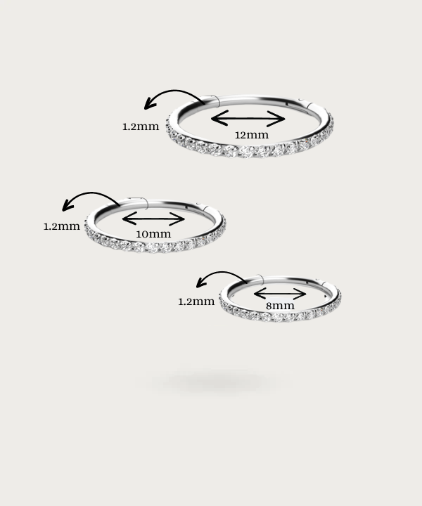 piercing titanio guia de tallas helix