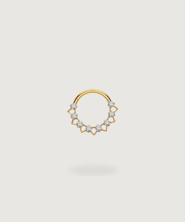 Piercing Alaia Titanium en oro con circonitas, para un brillo diario
