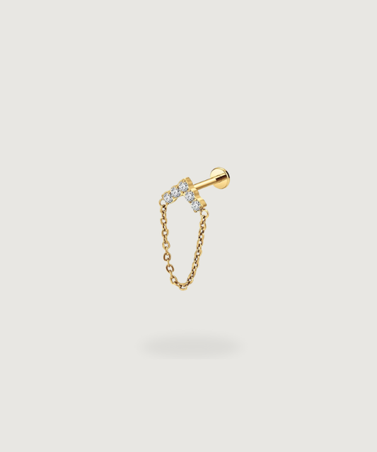 Piercing Tina en titanio dorado