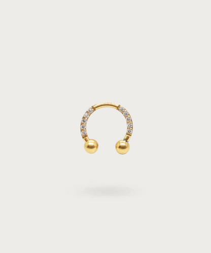 circular barbell oro titanio circonitas helix
