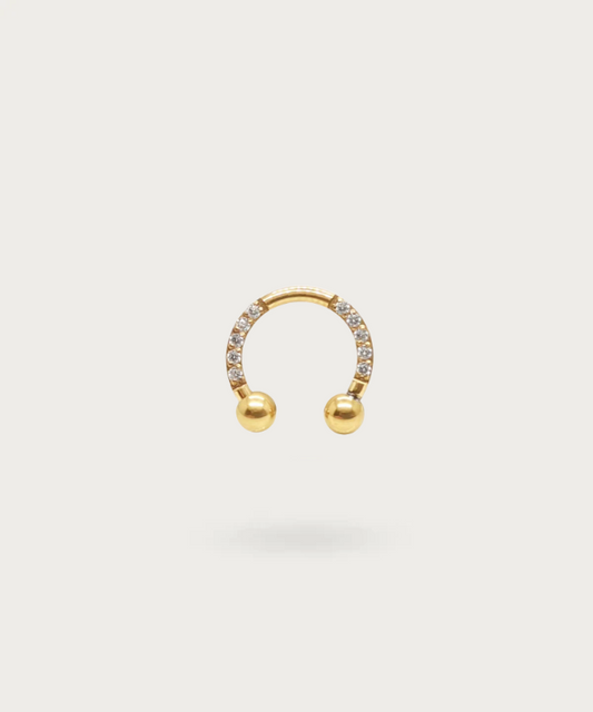 circular barbell oro titanio circonitas helix