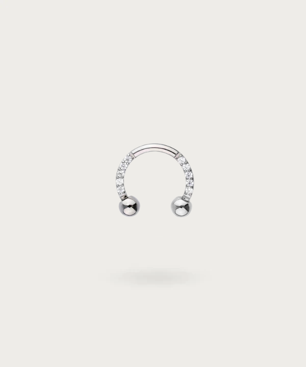 circular barbell plata titanio circonitas helix piercing