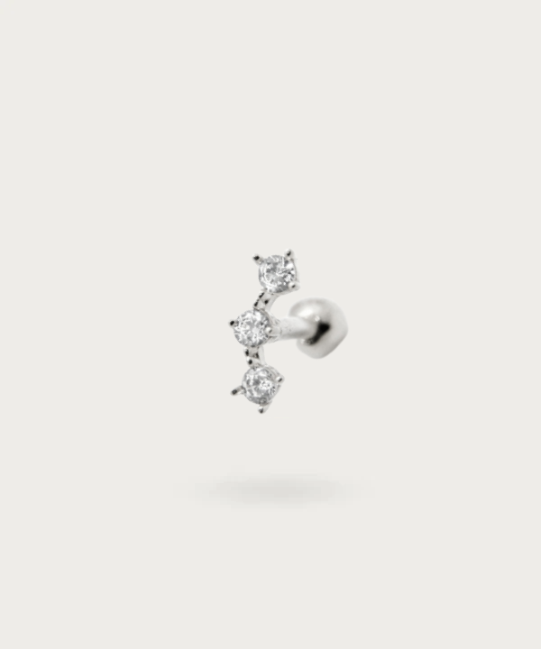 piercing helix diamante plata