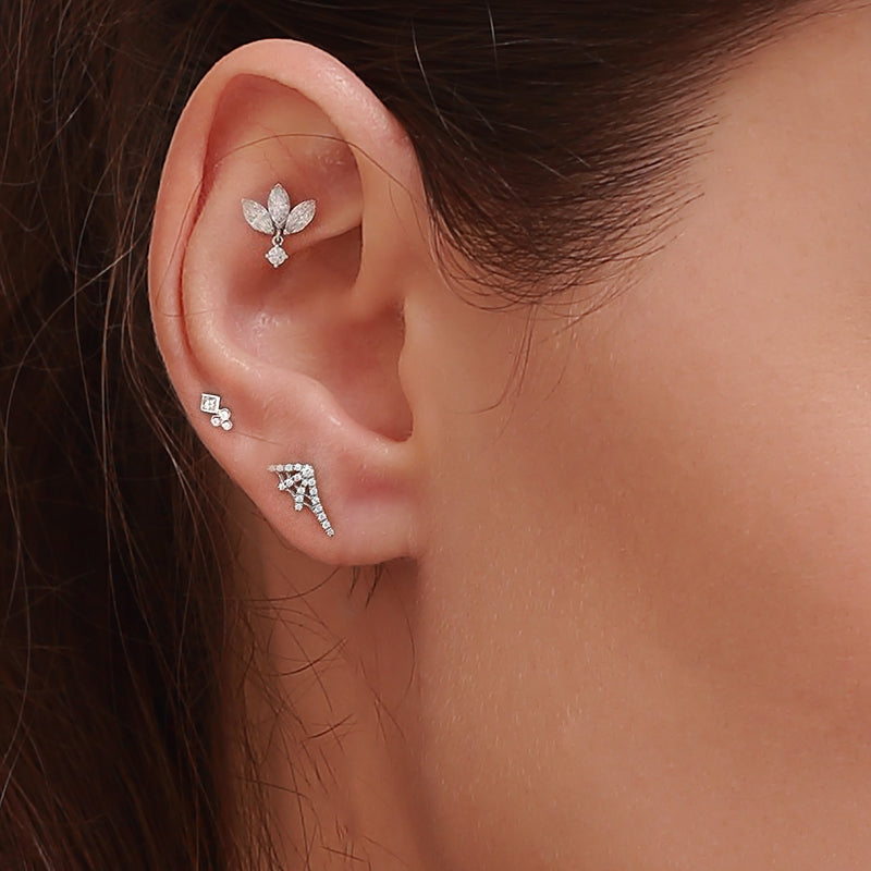piercing plata oreja mujer
