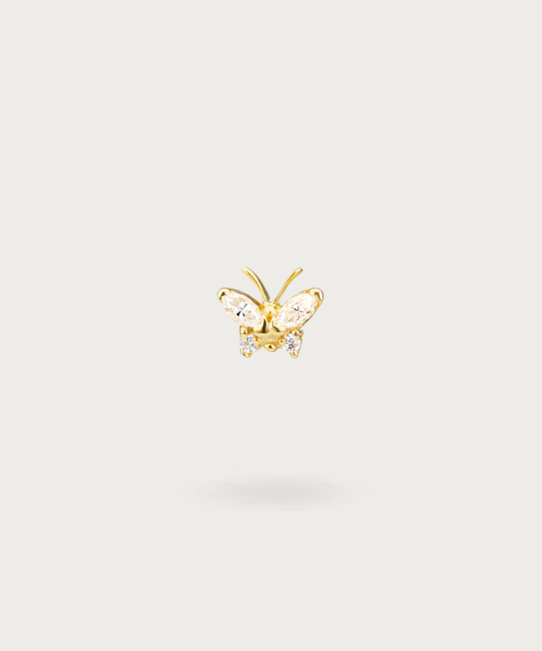 Piercing Lóbulo Mariposa oro