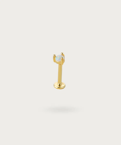 piercing helix con opalo oro