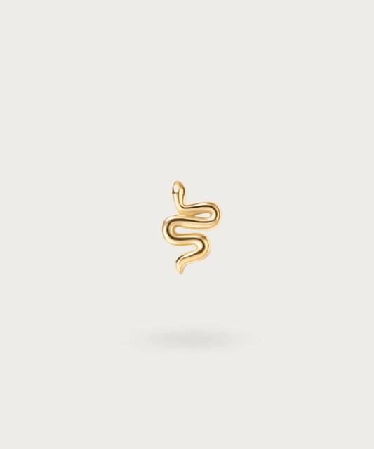 piercing flat serpiente chapado en oro